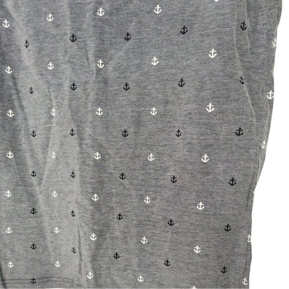 Primark Polo Shirt Collared Men Size M Blue Nautical Anchors Short Sleeve - Picture 3 of 9